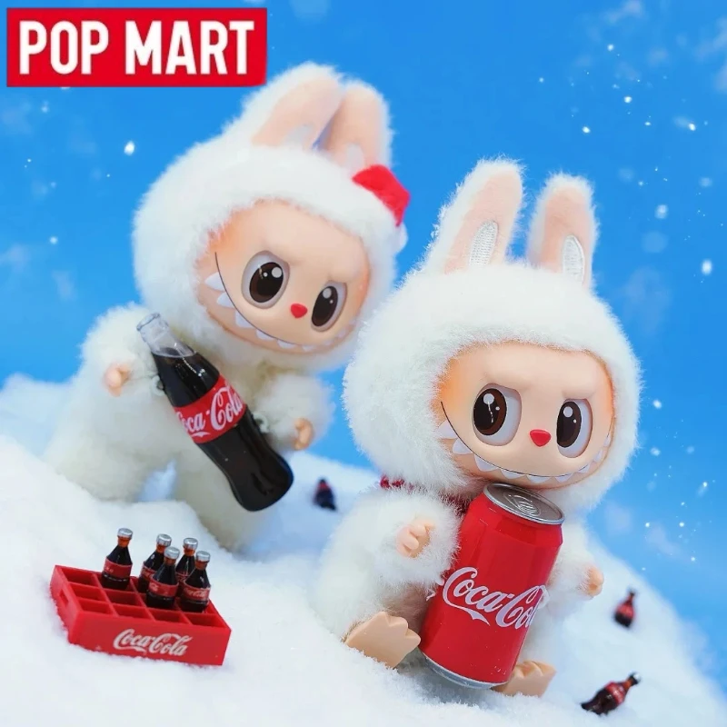 حقيقية Popmart Labubu الوحوش كولا الفينيل سلسلة صندوق أعمى النسيج المفاتيح لطيف هدية أنيمي عمل الشكل مفاجأة عيد الميلاد اللعب