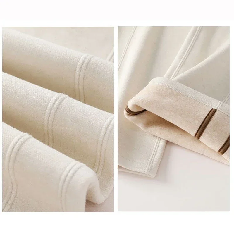 الشتاء سيدة الصوف الحراري الصلبة السراويل الفتيات موضة الكورية عالية الخصر أفخم السراويل الإناث الثلوج الدافئة فضفاض السراويل اليومية