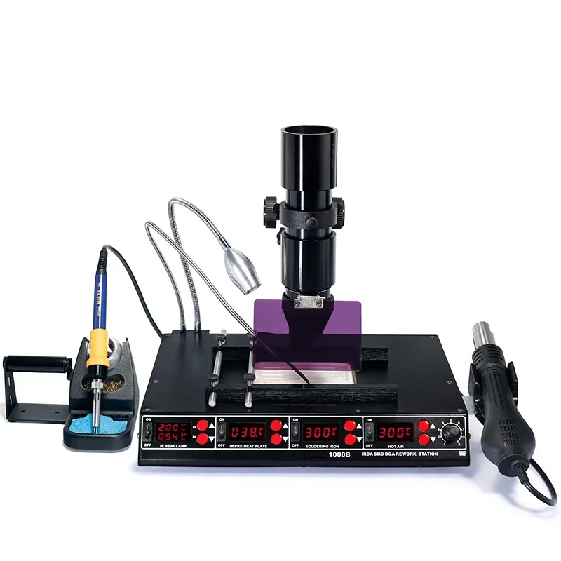 New Small 1000B Infrared BGA Desoldering Station Hot Air Gun Soldering Iron Intelligent Rework Constant Temperature Preheating S