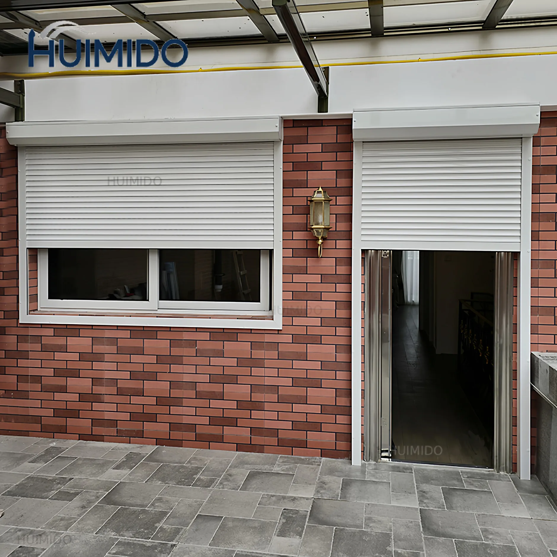 European electric anti-theft window aluminum alloy external sunshade electric remote control rolling shutter door villa