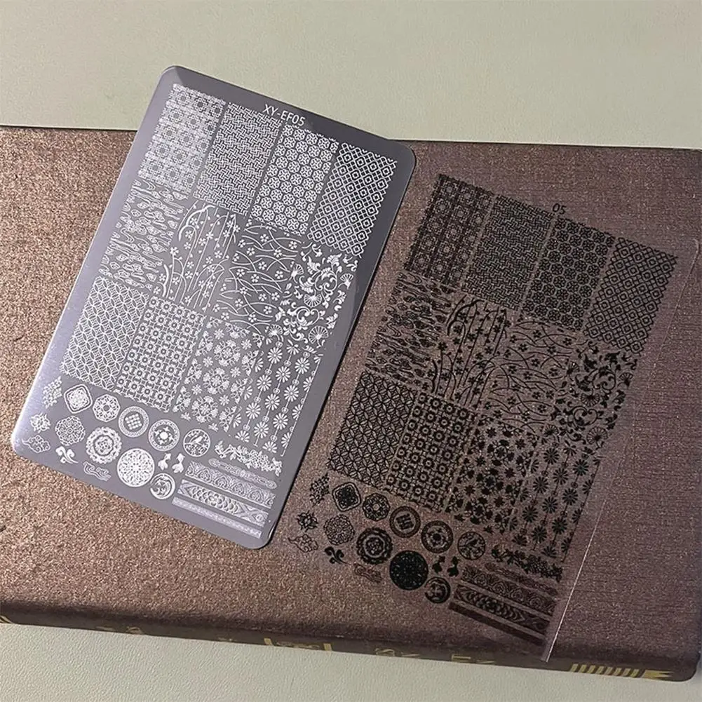 Nail Stamping Plate Plants Tree Geometry Pattern Stamp Plate Image Stainless Template Tools Stencil Steel DIY Nail Nail Pri B1V8