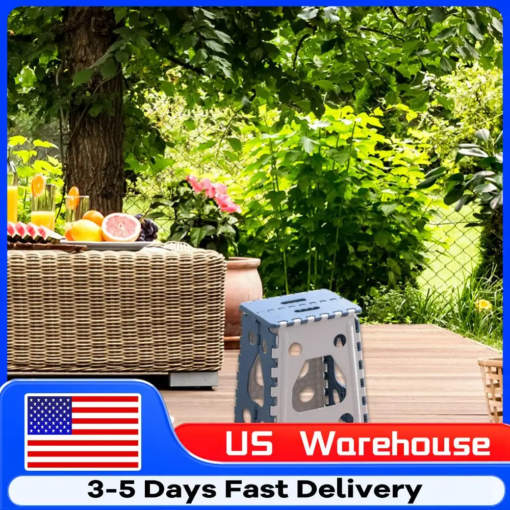 

18 Inch Collapsible Stepping Stool Plastic Stools for Adults and Kids 400 LBS Capacity Collapsible Stool for Kitchen Dining Room