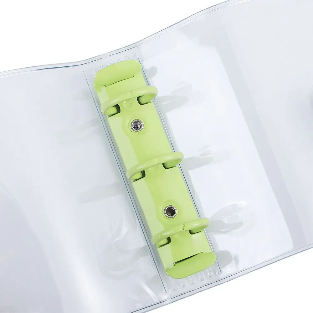 ポータブルPVCハンドブックノートページルーズリーフグリッター3穴バインダークリップフォトアルバムバインダーノートカバーカードオーガナイザー