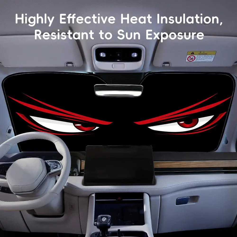 fierce red eyes Sun Visor Car Sun Shade Front Windshield Coverings Blocker Auto Protector Window Visor Screen Cover