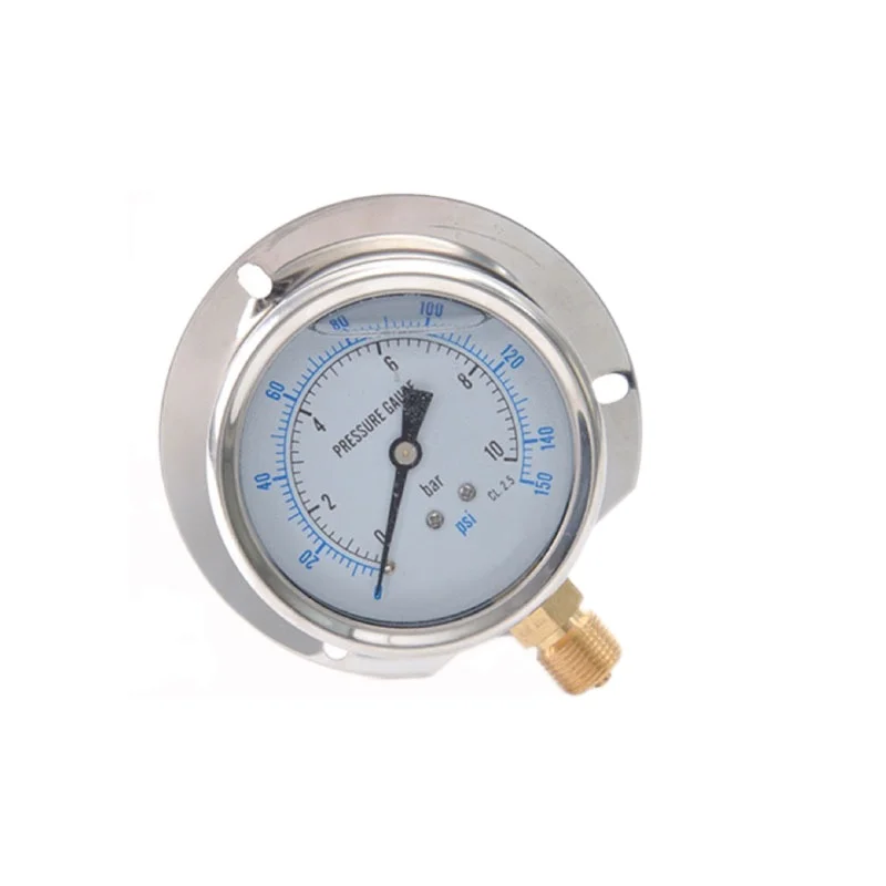 Yn75 2.5bar 10bar 16bar G3/8 Thread Botton Connected 350psi Glycerine Filling 25bar Radial Pressure Gauge Manometer With Edge