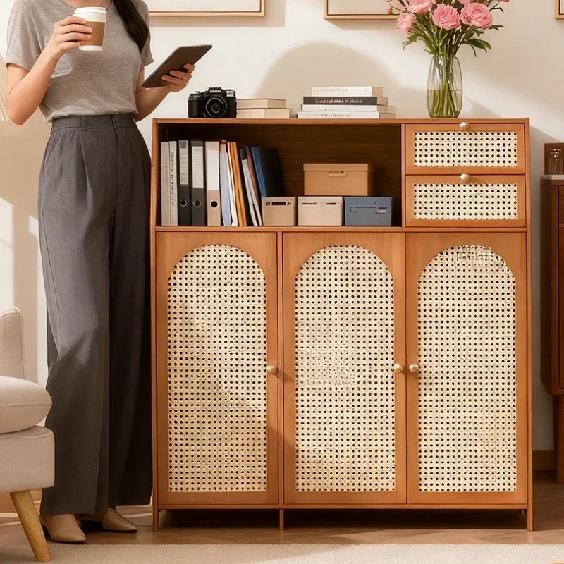 Multi-functional Bookshelf Floor-to-ceiling low bookcase Household storage cabinet Dust-proof storage cabinet with door