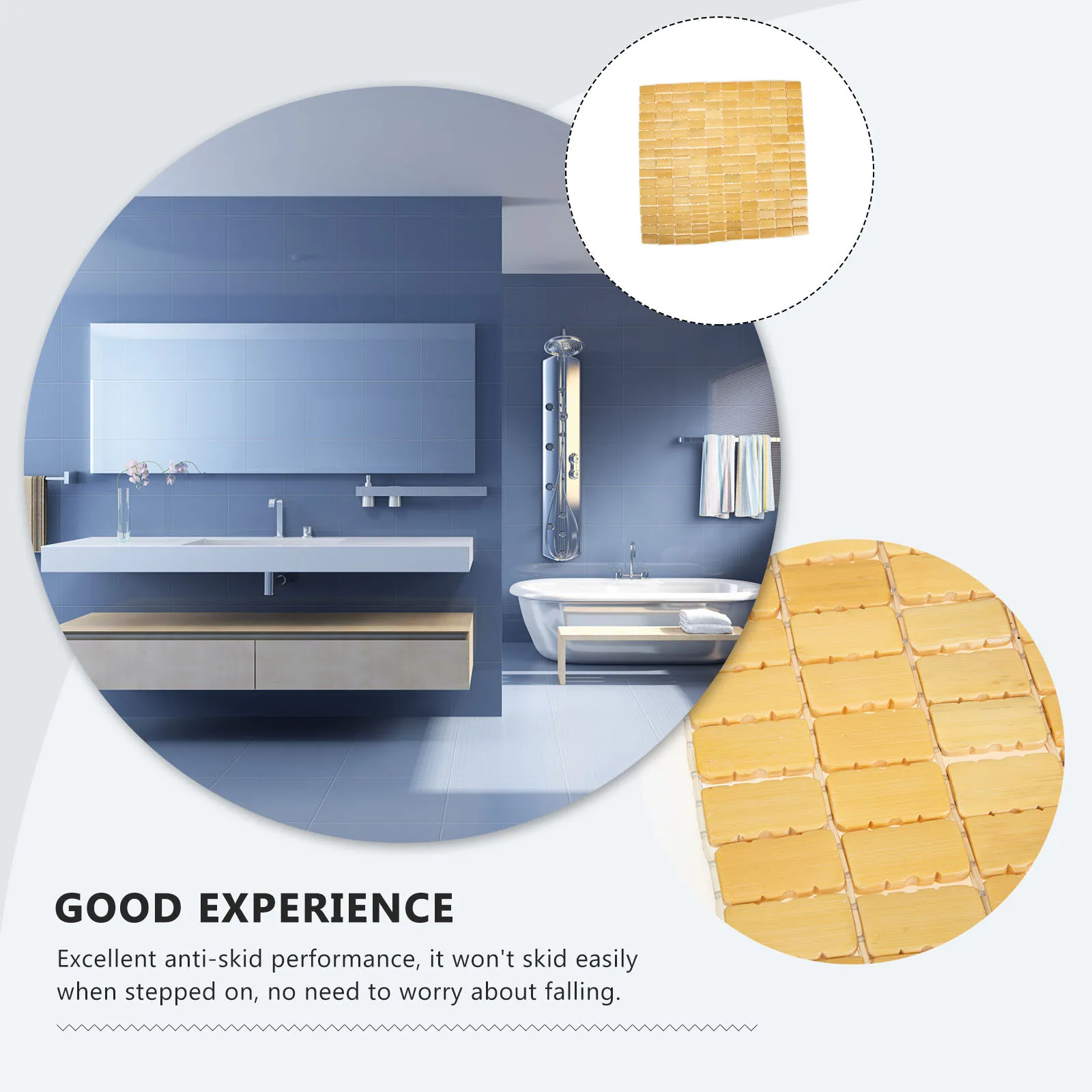 

Bamboo Block Woven Mat Household Bamboo Mat Non-Slip Ground Cushion Perfect Housewarming Gift Door Entry Doormat