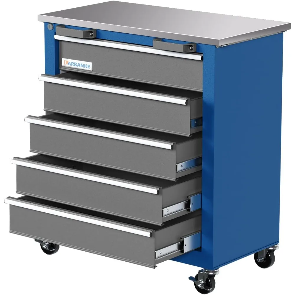 

5-Drawer Rolling Tool Chest,Tool Cabinet on Wheels with Keyed Locking System and Drawer Liners,Tool Chest with Link Buckle and c