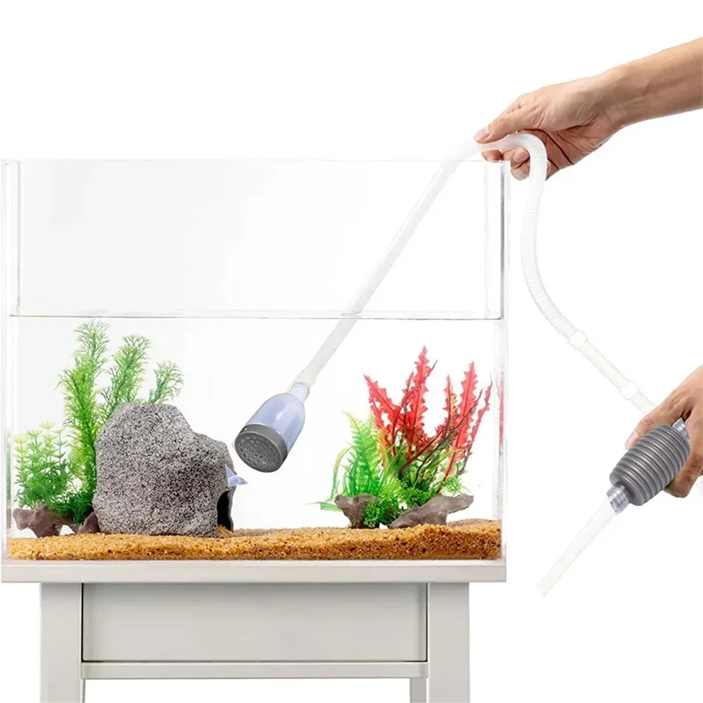 Premium Grey Aquarium Fish Tank Water Changing Syphon Pipe Meter Flexible | Easy to Use Gravel Cleaner