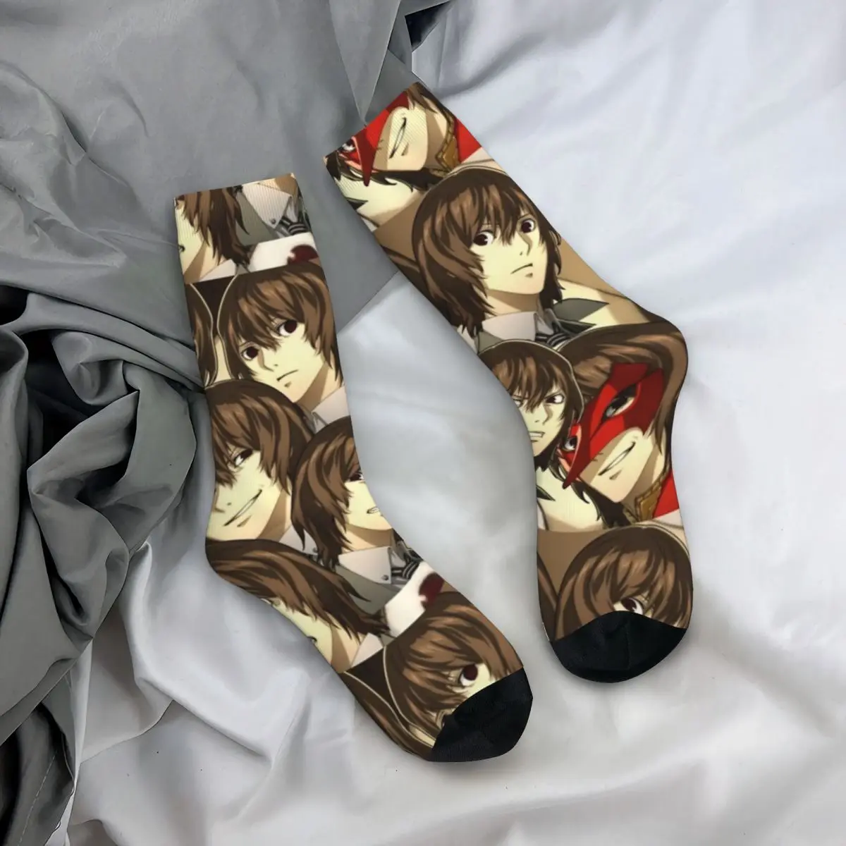 Многослойные носки Goro Akechi, высококачественные чулки в стиле Харадзюку, всесезонные длинные носки, аксессуары для подарка для мужчин и женщин