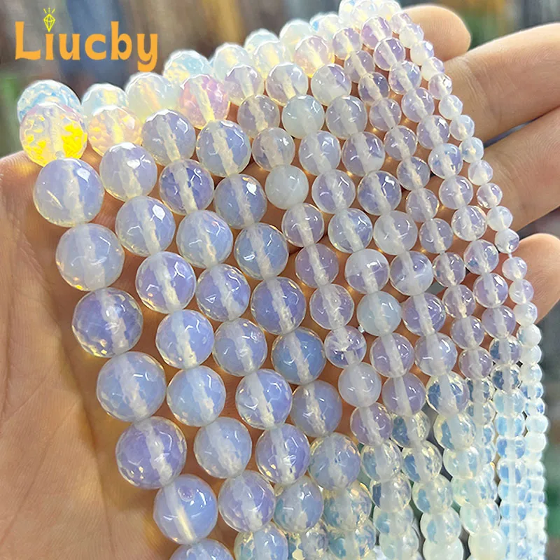 Faceted Opal stone Transparent white Beads For Jewelry Making Accessories Bracelets Earrings Rings 15