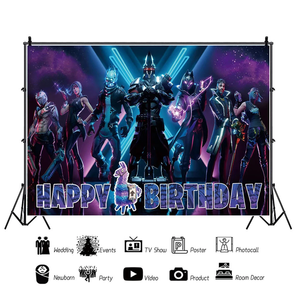 Fortnite Shooting Game Birthday Party Supplies Backdrop Hot Game Poste Boy Decoration Background Photography Props Kid Gifts view 4