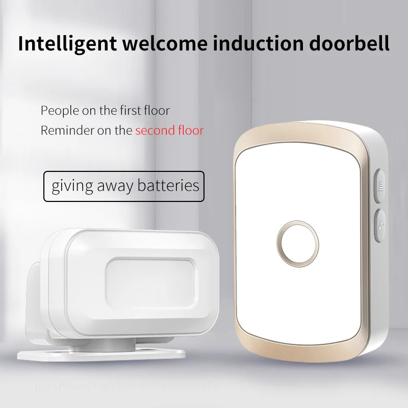 

Cacazi M20 5th gear volume 52 ring 0-110DB 280M remote control wireless infrared emergency doorbell PIR motion detector safe