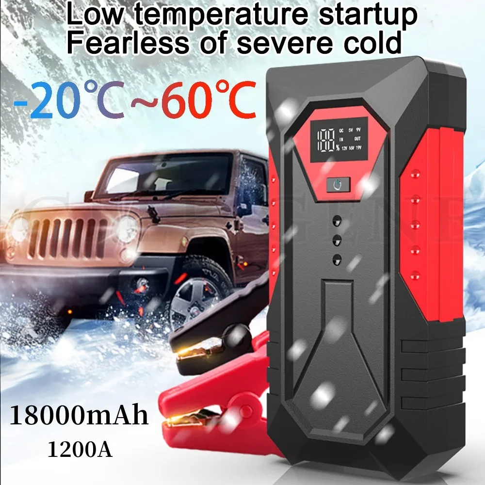 18000mAh รถ Jump Starter แบบพกพา Power Bank รถแบตเตอรี่ Booster 12V รถราคาเริ่มต้นที่อุปกรณ์สําหรับเบนซินดีเซล 6.0L/4.0L