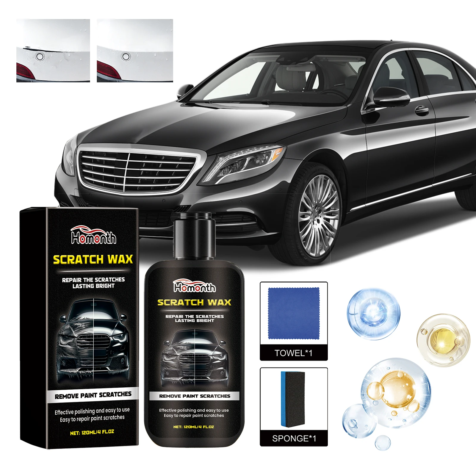 

Homonth авто польский восстановитель краски с протирающей тканью губка авто уход воск краска уход за царапинами автомобильные царапины ремонт полировка воск