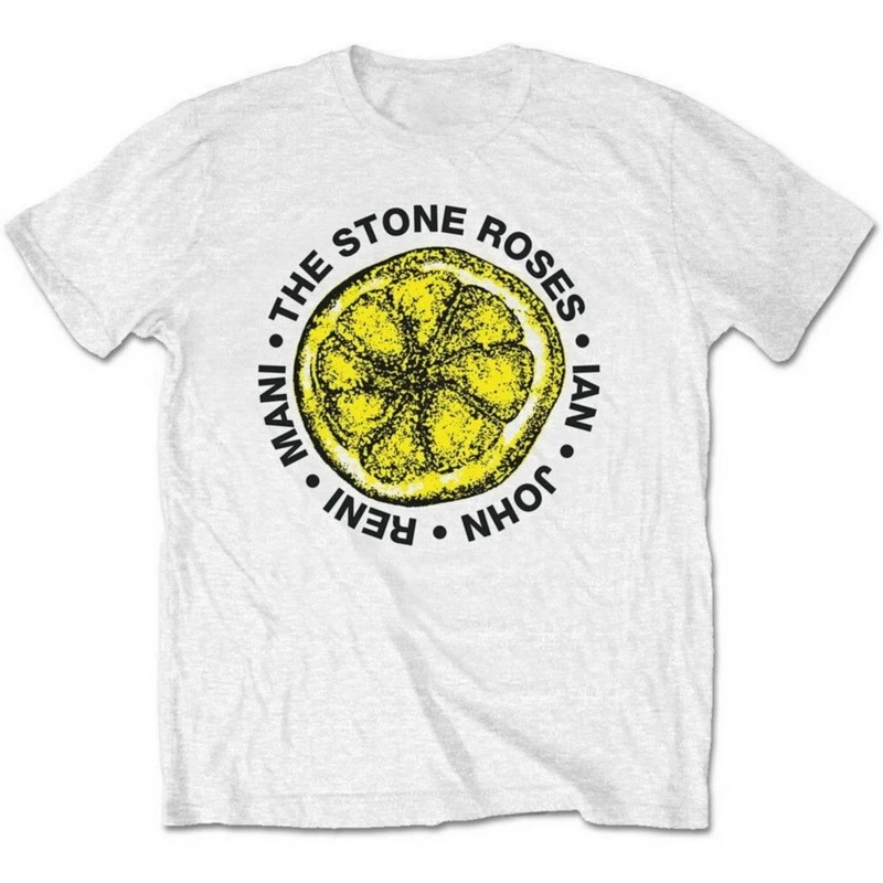 Human stone rose lemon name printed pattern fashion Harajuku trend Street wear men and women universal short-sleeved T-shirt