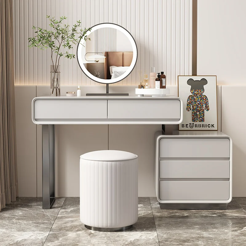 Modern minimalist dresser, simple style, small apartment, bedroom, high-end sense, light luxury, makeup table, storage cabinet,