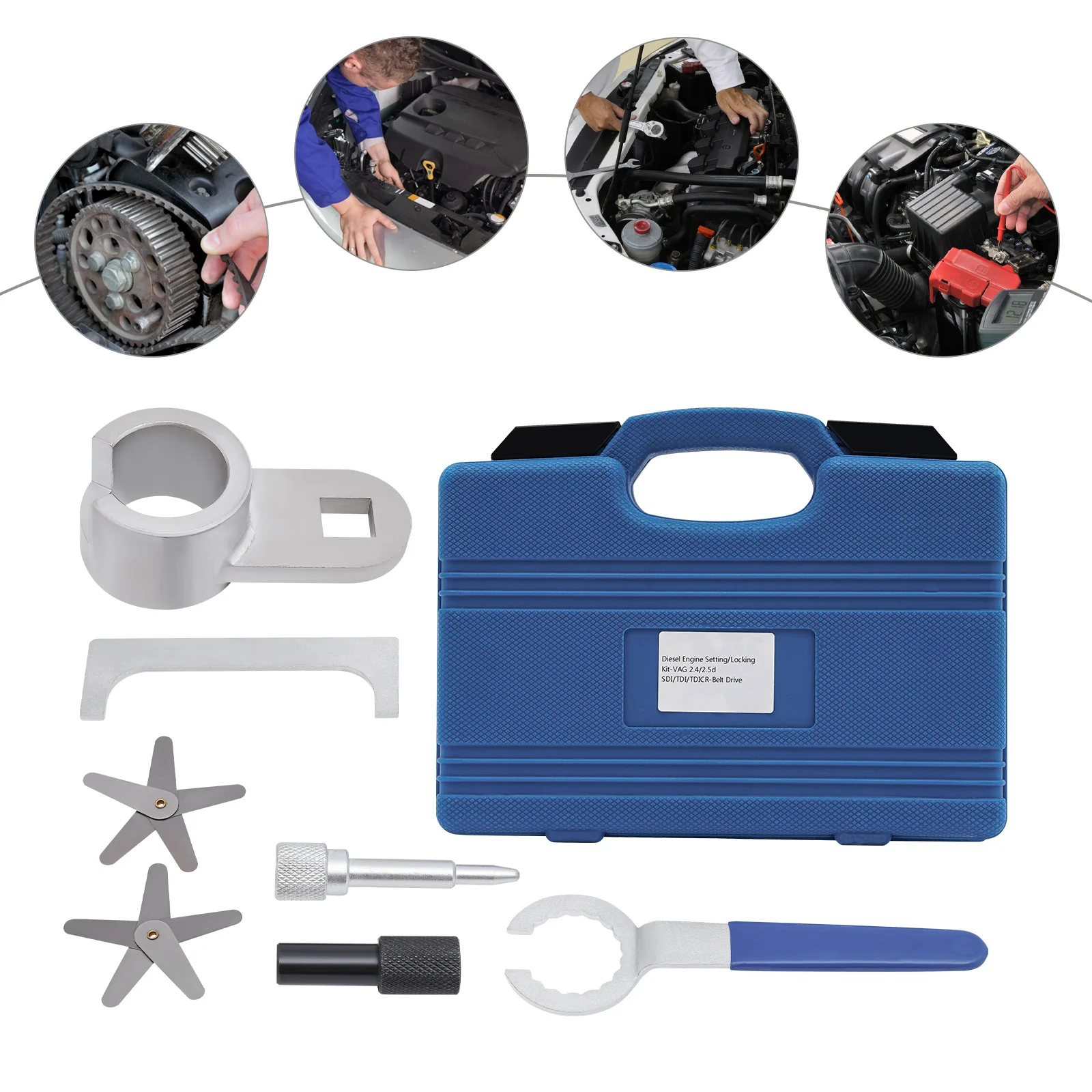 Engine Adjustment Tool Set Camshaft Crankshaft Engine Timing Tool Kit for VW 2.4 2.5 DSDI TDICR