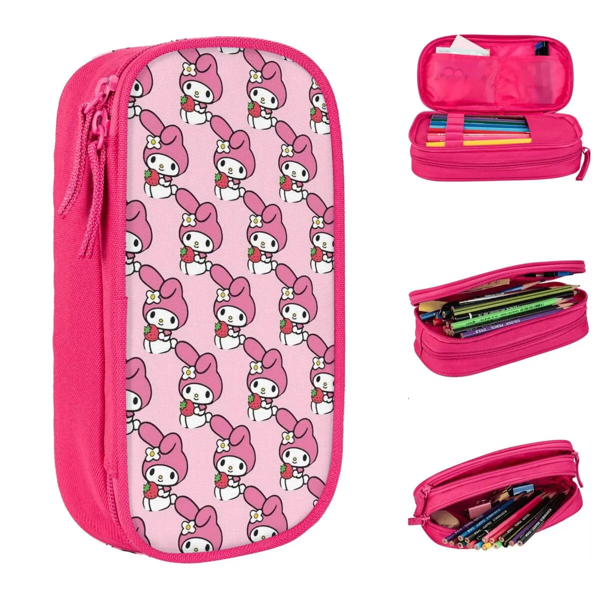 melody lapis case dos desenhos animados criativo rosa bolsa pen box para meninas grande armazenamento bolsas material escolar zipper papelaria my 01