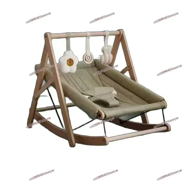 

Baby Wooden Dual-purpose Rocking Chair Baby Rocking Chair Newborn Sleeping Soothing Lying Chair Children's Shaker