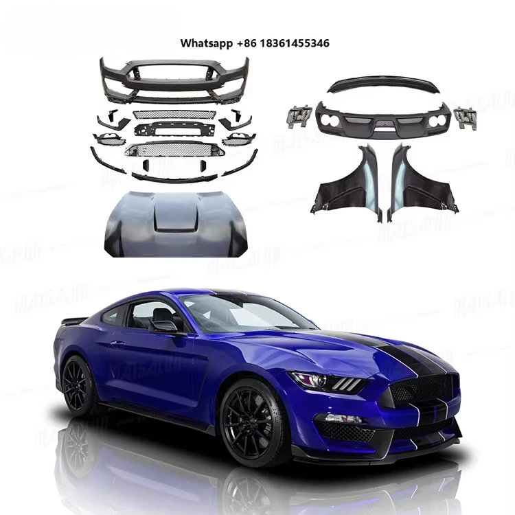 

High Performance Body Kit for Mustang 15-17 Upgrade to GT350 Style Front Bumper Hood Fenders Exhaust Bodykit