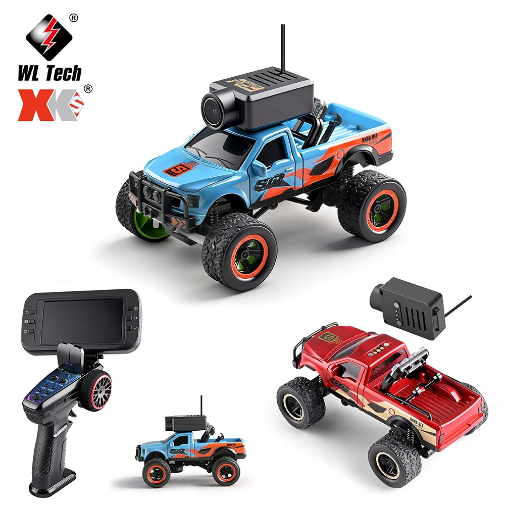 WLtoys 6407 6407-C 1/64 RC Camera Car 4x4 Off-road Big-wheel Climbing Crawler 2.4G Remote Control with Display Screen Vehicle