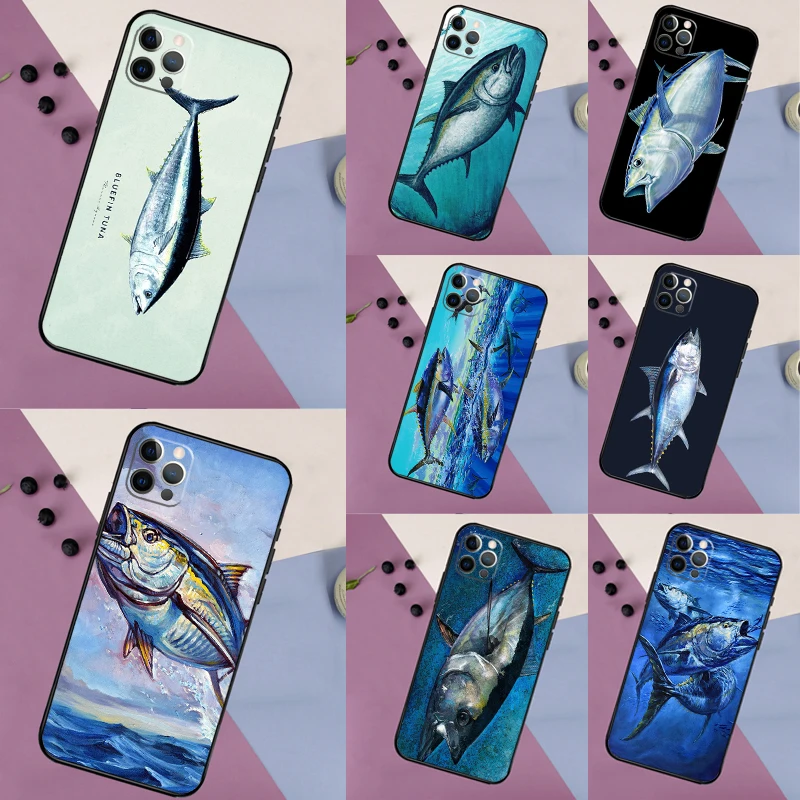 Bluefin Tuna Case For iPhone 16 15 14 13 12 11 Pro Max Plus XR X XS Max Soft Bumper Cover