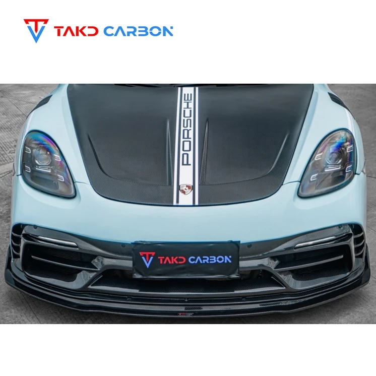 

Dry Carbon Fiber Car Body Kits Front Bumper Replacement Carbon Fiber Front Lip for Porsches 718 Cayman Boxster 2016-2023