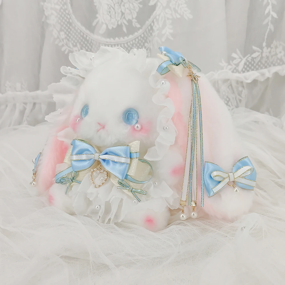 Sac de lapin Original avec nœud papillon, Lolita Harajuku, poupée en peluche Kawaii mignonne