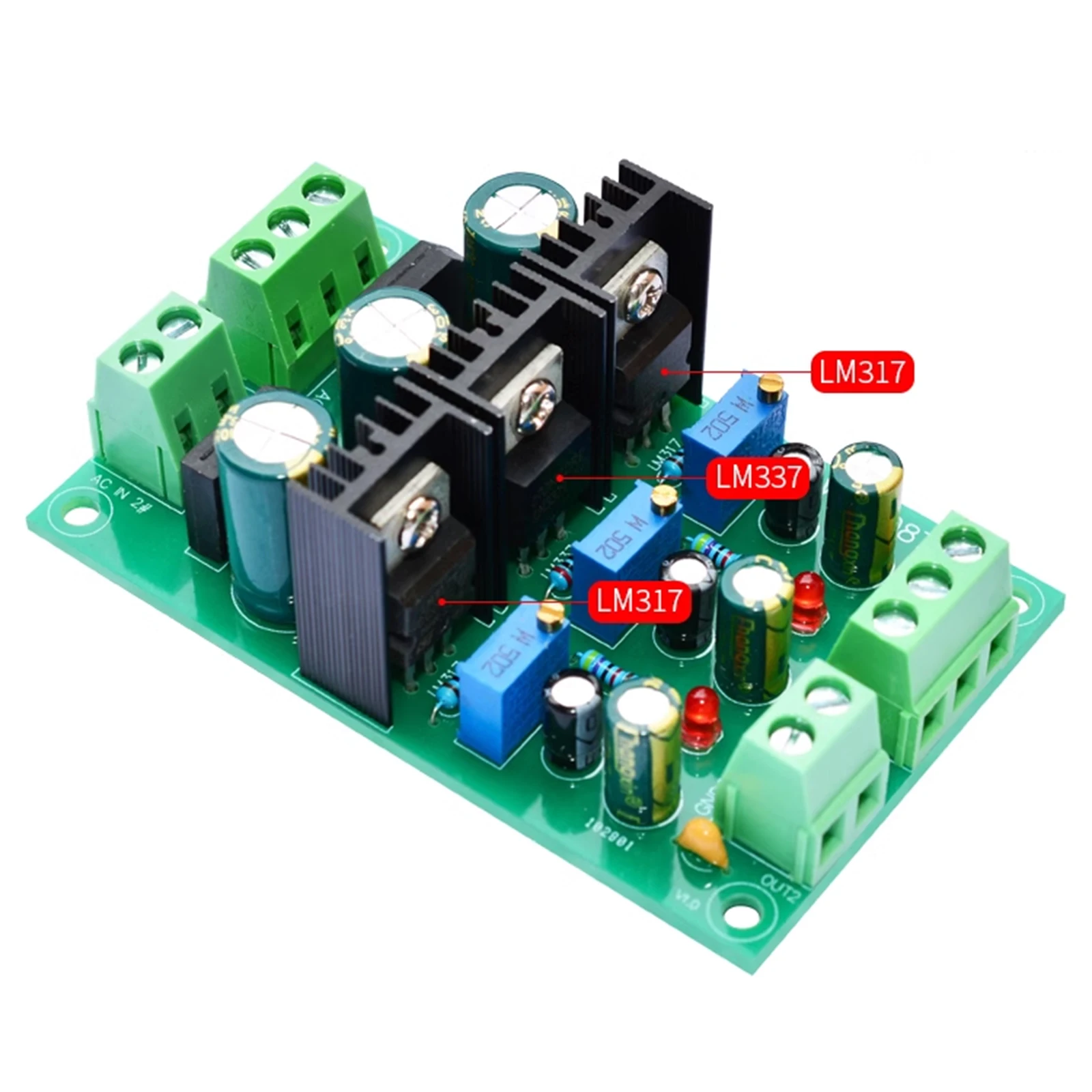 Adjustable Step Down Power Supply Module Buck Voltage Converter AC20V to +/-1.25V-30V LM317 LM337