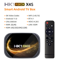 HK1 RBOX X4S Smart TV BOX Amlogic S905X4 Android 11 4G 64G 128G 5G Dual Wifi 4K Google Voice Assistant Youtube Media Player