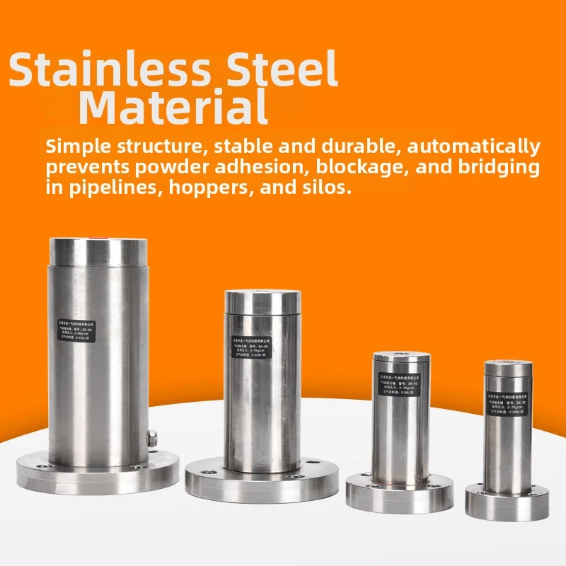 Durable Pneumatic Vibrator Hammer SS/30/40/60/80 Stainless Steel Air Knocker with Mount Base for Silo Blockage