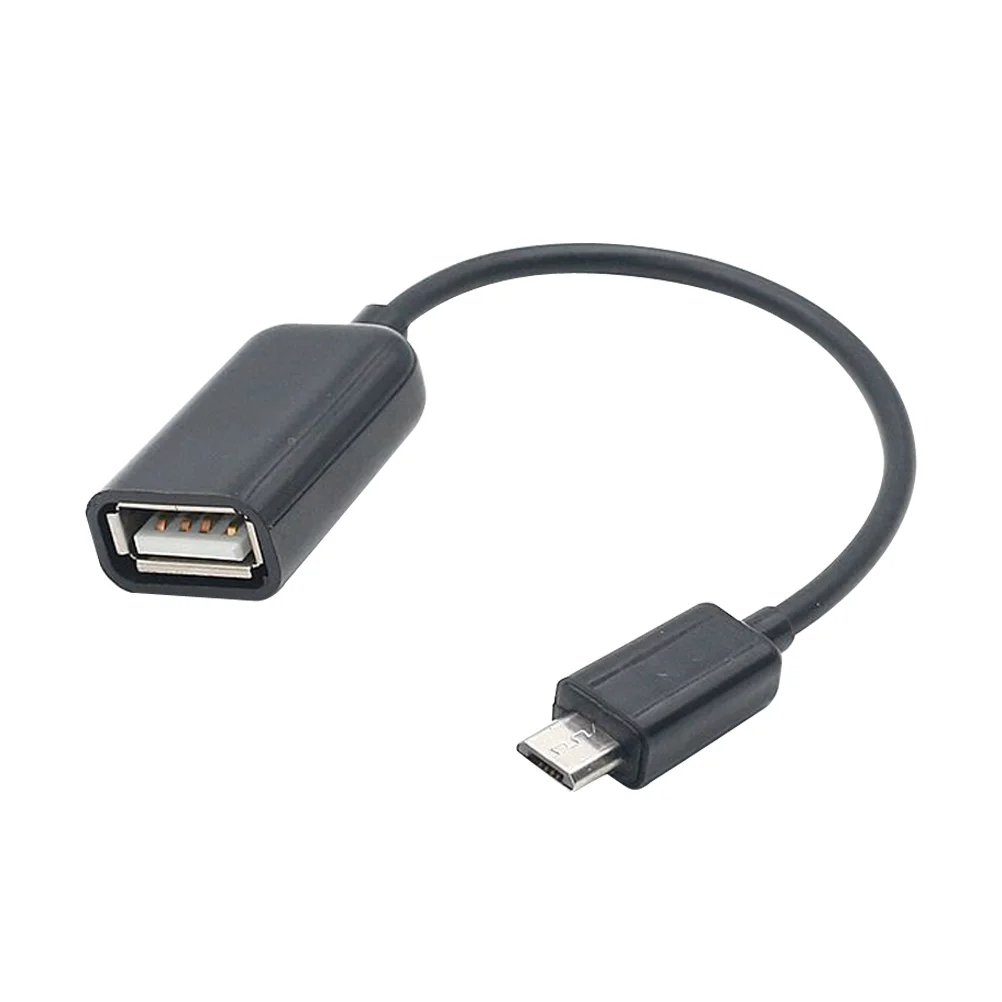 כבל Micro USB 20 OTG במתאם Go זכר Micro USB לנקבה USB עבור טלפונים טאבלטים (שחור) מתאם USB