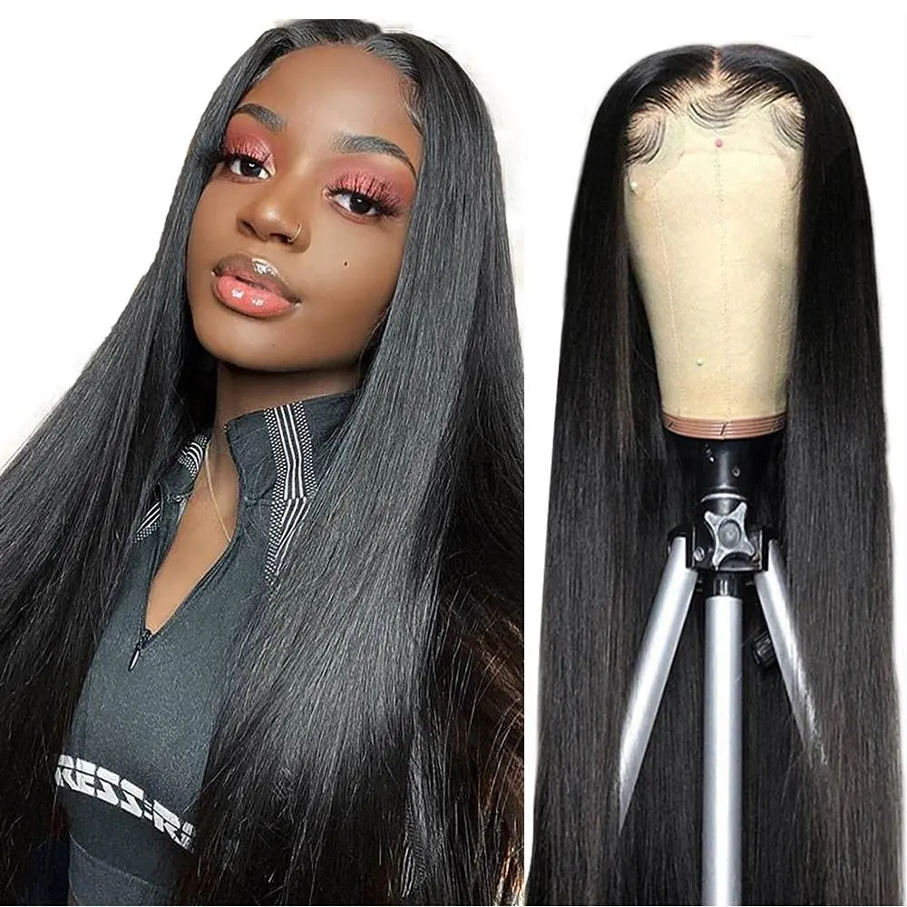 Rosabeauty 30 40 Inch 13x6 Straight Lace Front Wig Human Hair 13X4 Frontal Wigs 180% 250% Density For Women