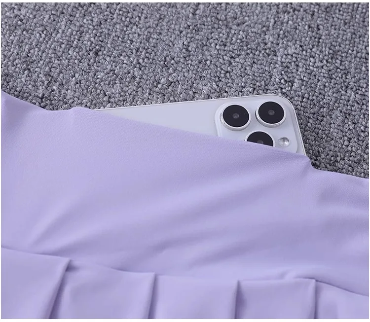 Schnell trocknende, plissierte Tennisröcke für Damen mit mittlerer Taille, niedliche sportliche Workout-Laufsport-Golf-Skorts – Detail 10