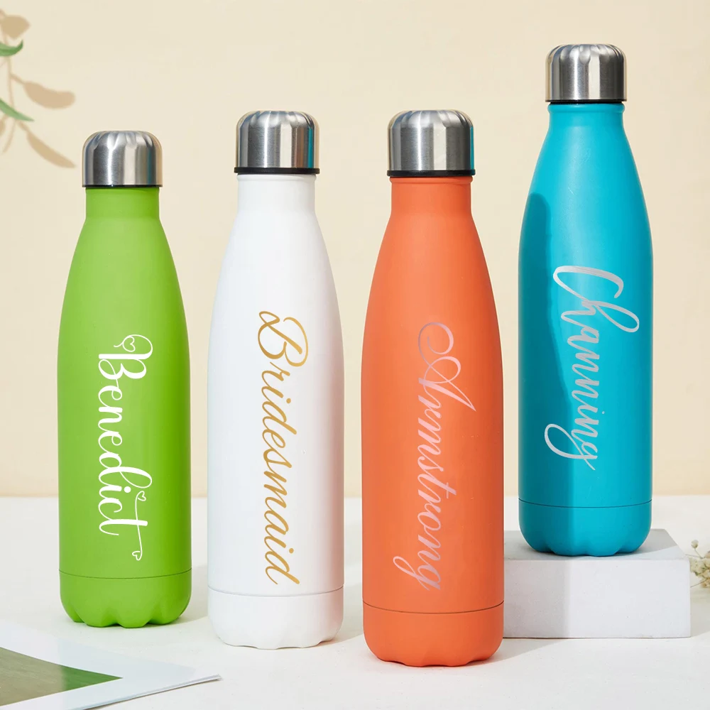 Personalized Insulated Sports Water Bottle Custom Name Portable Travel Personalized GiftWedding Tumbler Bridesmaid Memorial GIft