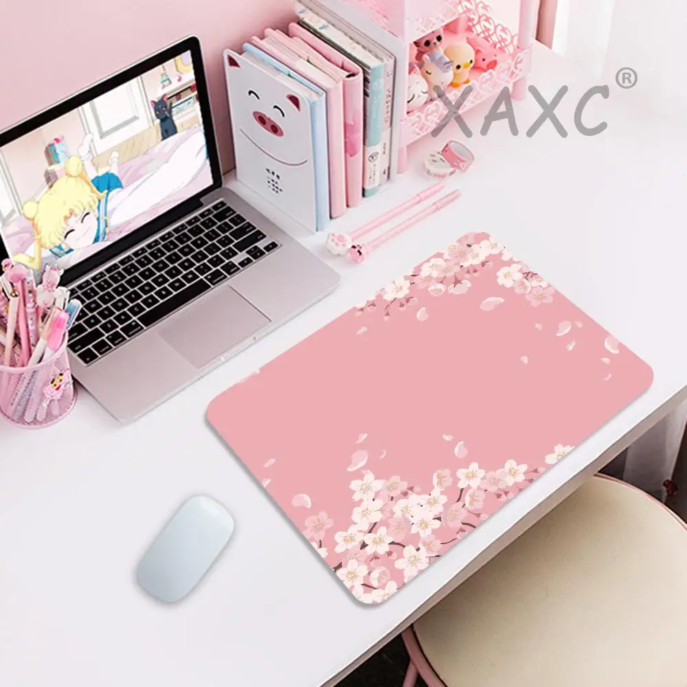 

Hot Cute Pink Sakura Cherry Blossom Small Mouse Pad HD Little Mousepads Gaming Non-slip rubber Office Floral Flowers Desk Mats
