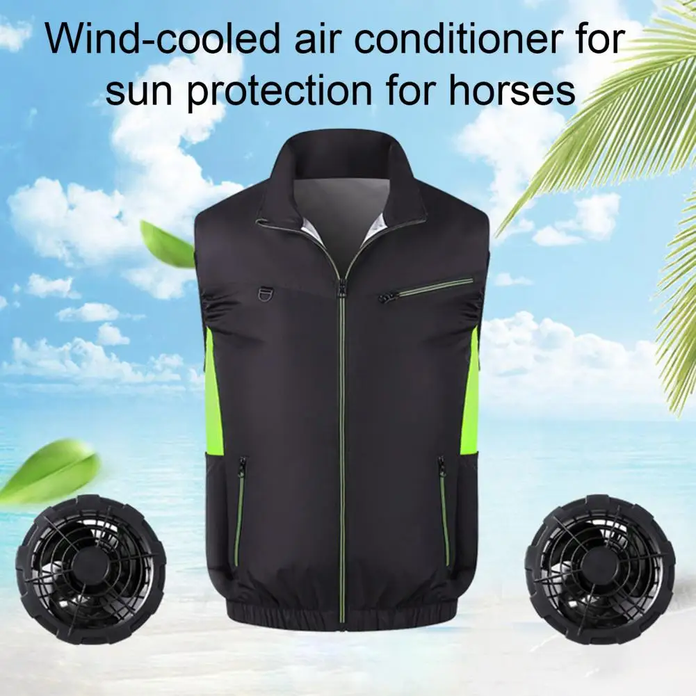 Colete para melhorar o desempenho, colete com ventilador com velocidade de vento ajustável, ergonômico, ventilador duplo para o verão, alívio de calor para poderosos