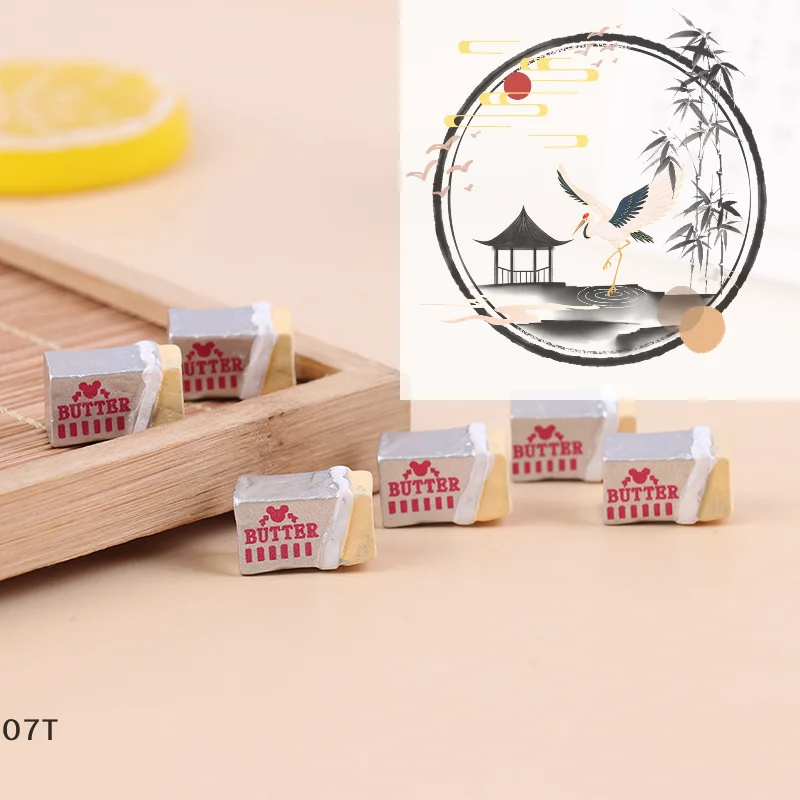 6Pcs Simulation Food Butter Miniature Pretend Play Kitchen Diy Bread Set Toy Breakfast Tableware Doll House Accessories