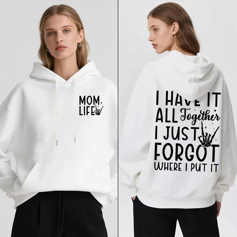

Mom Life Graphic Hoodie Women Vintage Skull Fashion Hip Hop Hoody Fun Mother's Day Gifts Skeleton Rock Mama Hoodies