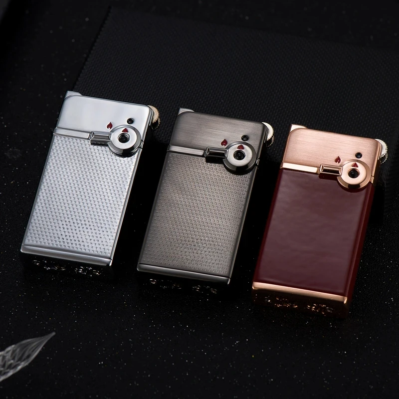 2024 New Double Flame Deformation Wheel Lighter Metal Cigar Inflatable Windproof Lighter Smoking Men Exquisite Gift