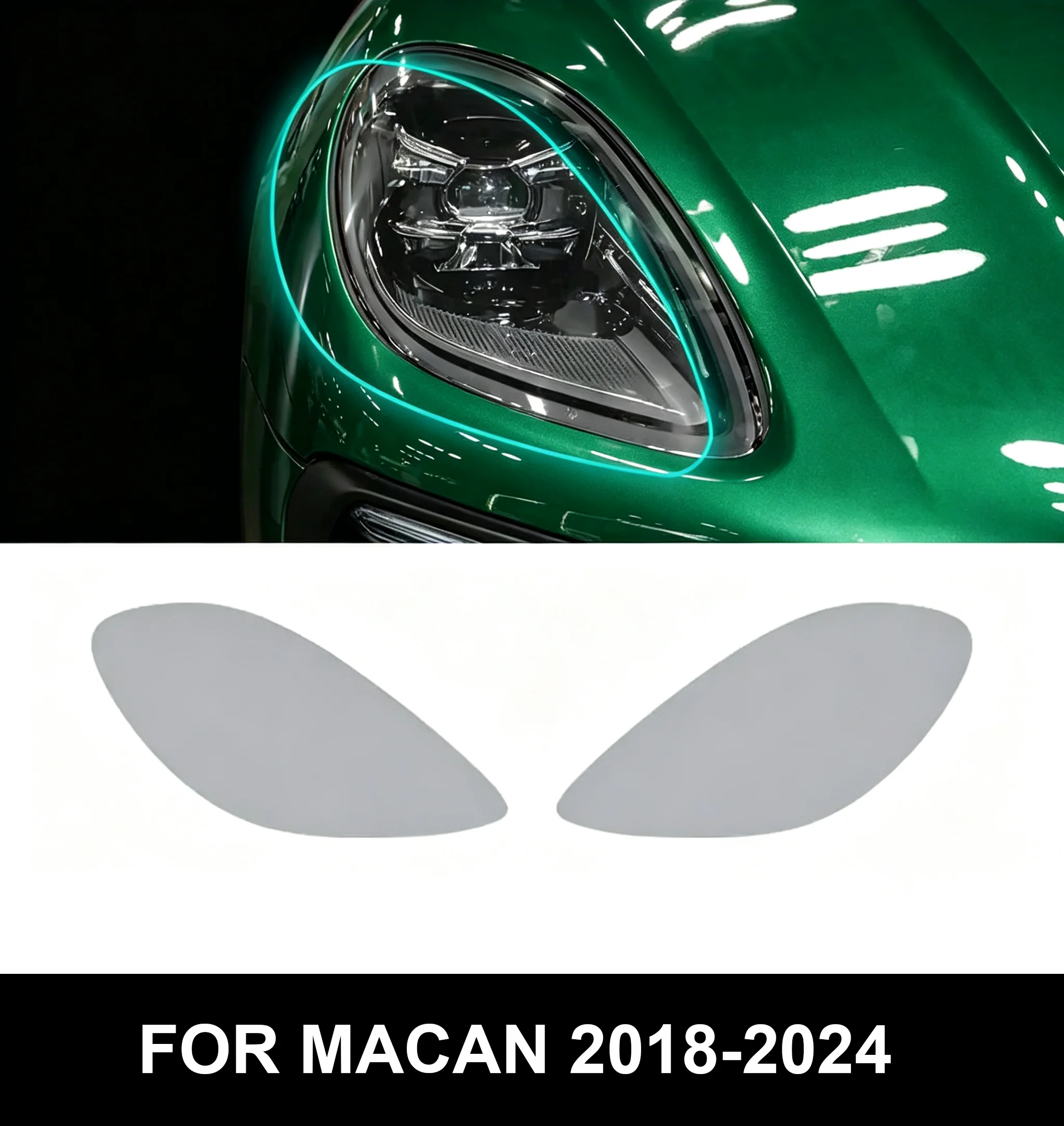 Headlight Film Clear Smoked Transparent TPU Protective Film For Porsche Macan 2018-2024 Car PPF Anti-scratch Film