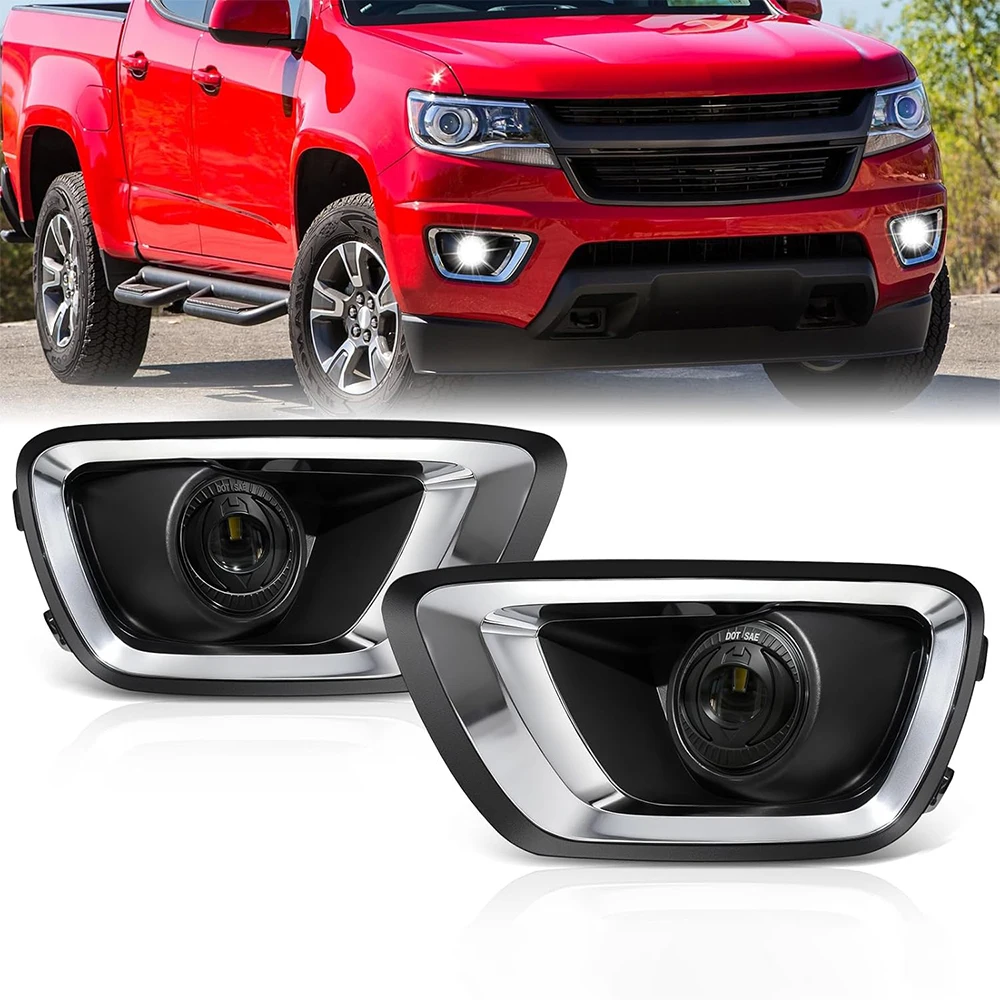 

LED Fog Lights for Chevy Colorado 2015 - 2019 Front Bumper Driving LED Fog Lamp Assembly with Wiring Harness And Switch
