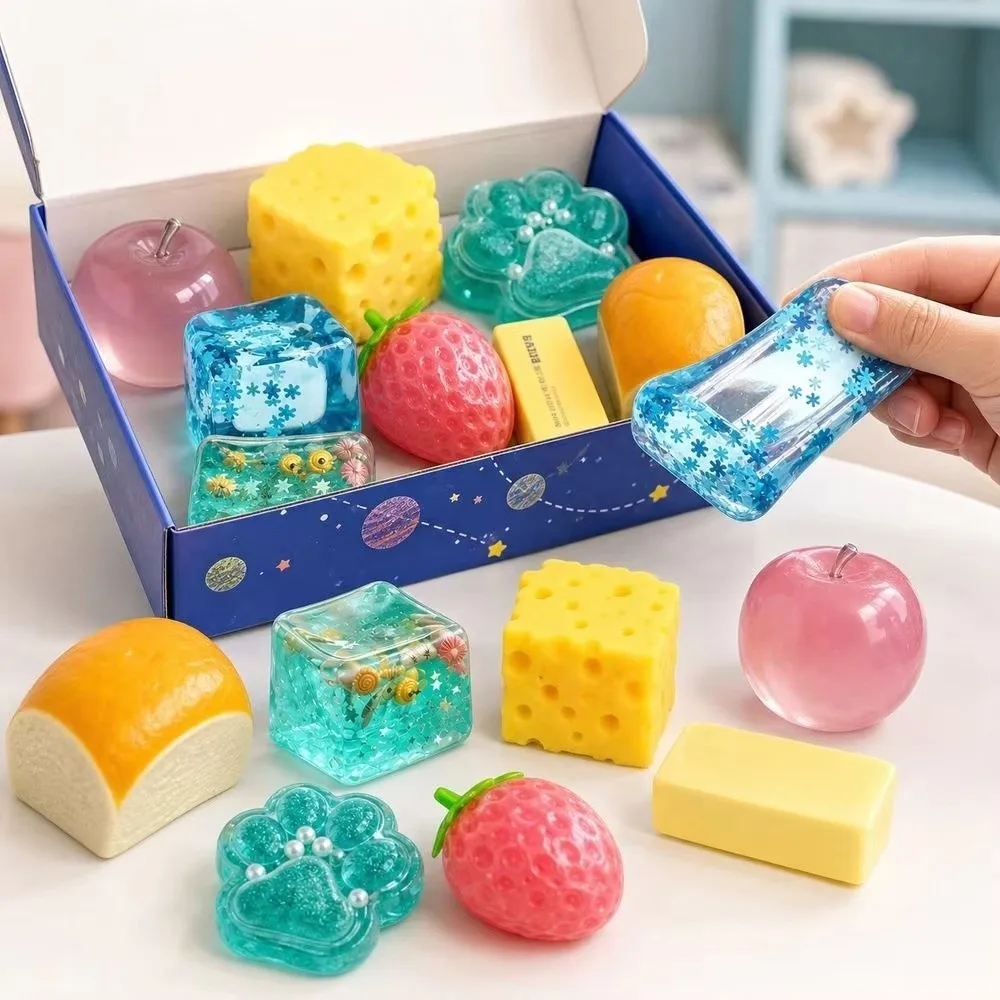 slow-rising-butter-squishy-random-color-bread-bread-sensory-fidget-butter-easy-to-clean-cheese-fidget-squeeze-play