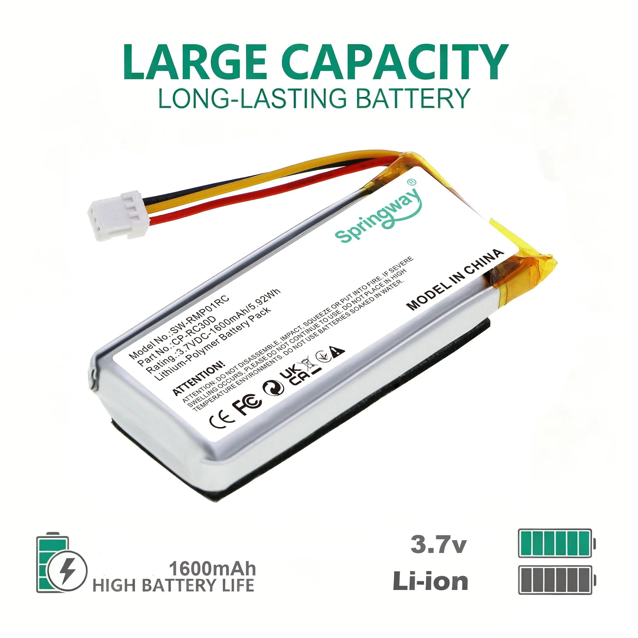 1600mAh 3.7V Li-Po Replacement Battery CP-RC30D SW-RMP01RC For Razer Naga Pro RZ01-03420 Basilisk Ultimate RC30-031701
