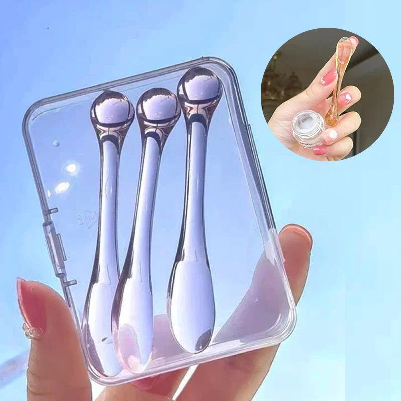 3pcs Acrylic Facial Applicator with Bottle Set,Cosmetic Spatulas Scoop,Face Cream Mask Mud Mixing Spoon,Beauty Tools for Absorb