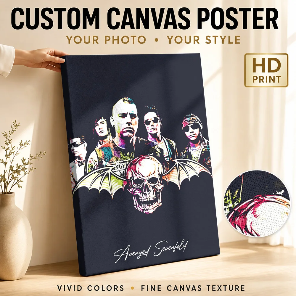 Avenged Sevenfold Canvas Poster Customized Photo Modern Aesthetic Canvas Wall Art for Office Decor Ready to Hang Gift for Fans