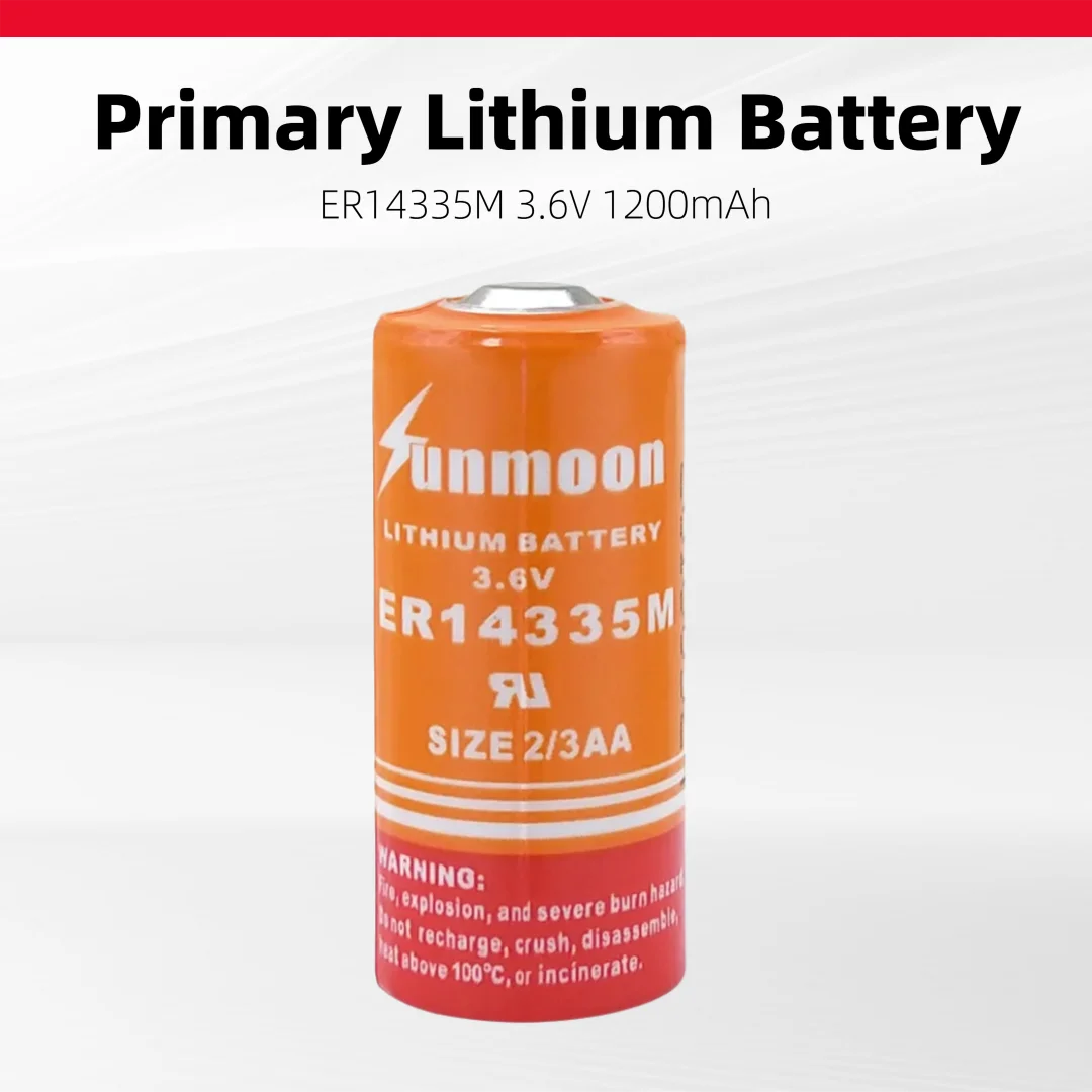 Sunmoon ER14335M 3.6V lithium battery 2/3AA used for industrial control servo PLC measuring instrument smoke detector