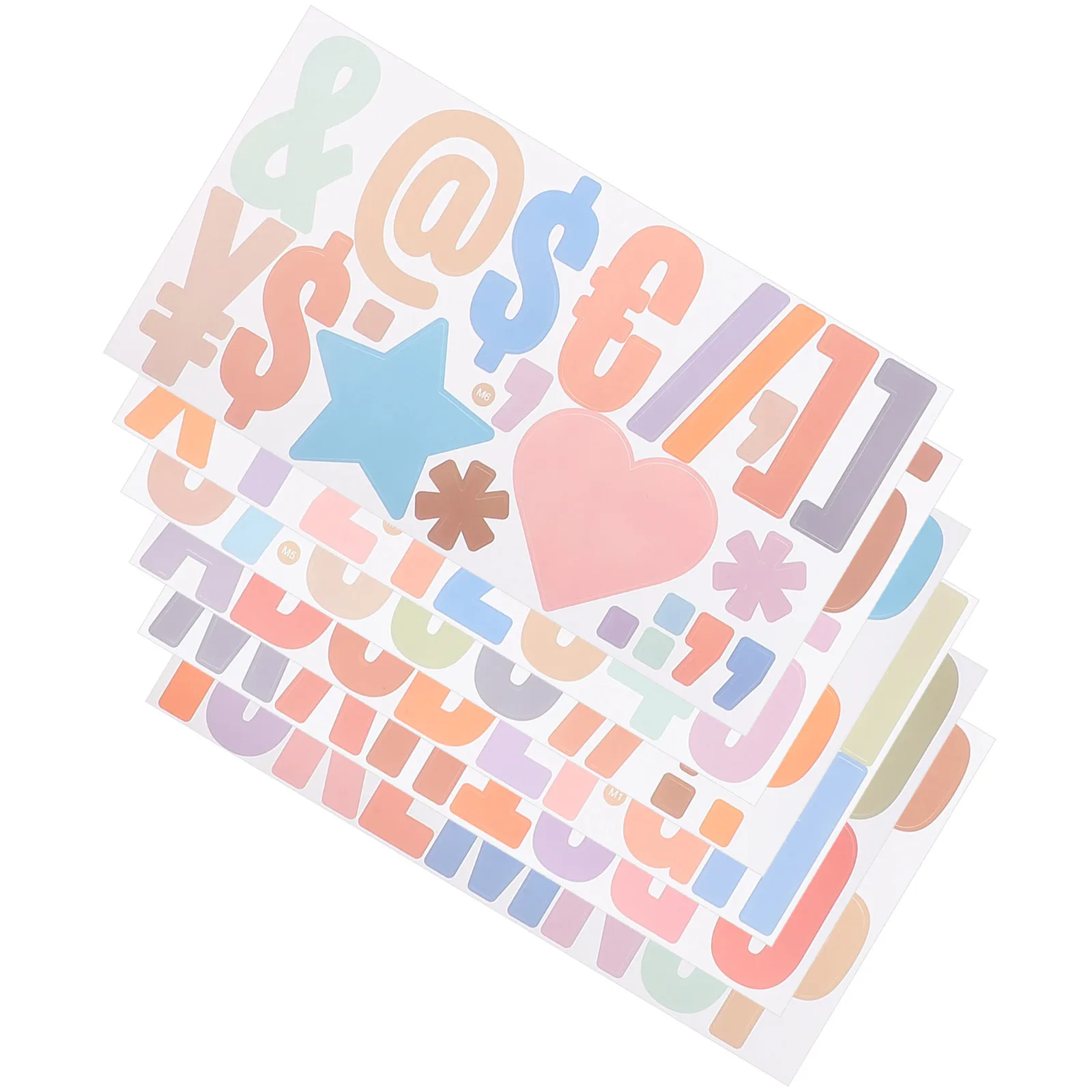 

6 Sheets Letter Stickers Alphabet Number Decals for DIY Crafts Scrapbooking Bottle Cup Phone Case Decoration Journal Poster Wall