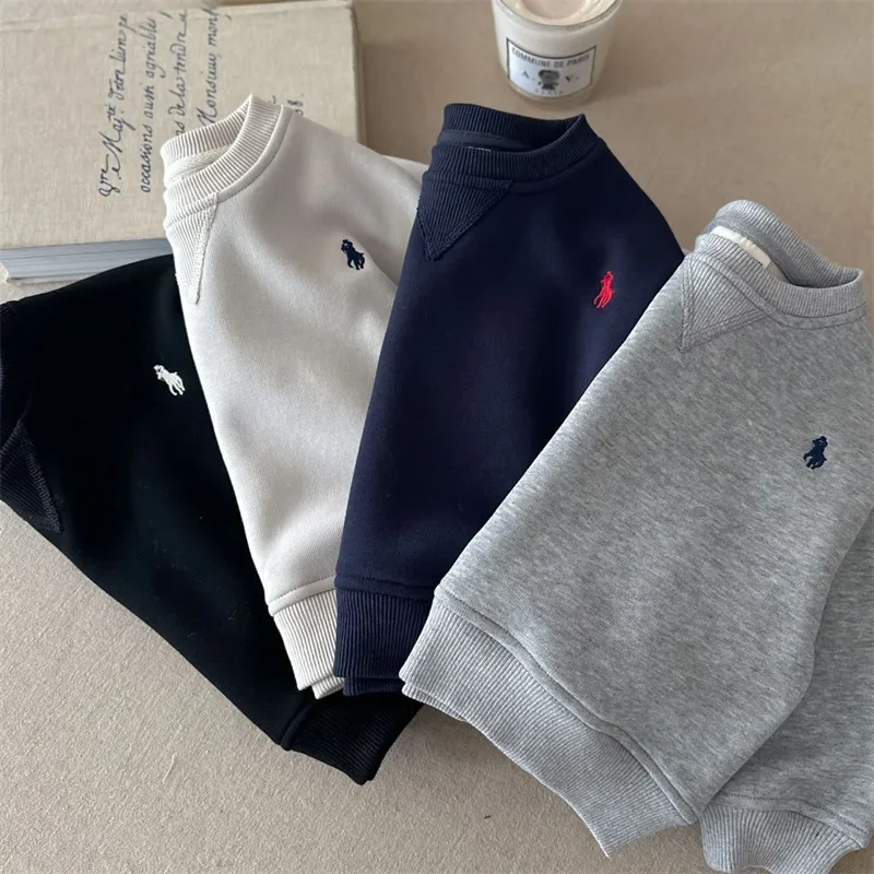 Salted Lemon Seven Children's Suit 2024 Winter New Style Men's Women's Simple Sweatshirts Babysuit Trendy Korean Version